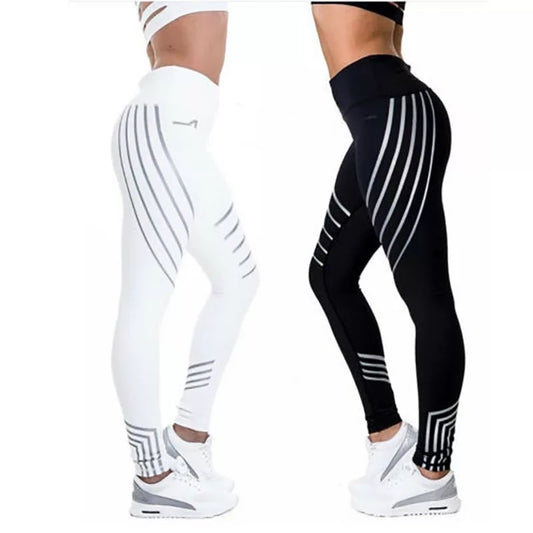 Glitter Laser Printed Leggings Woman Fitness