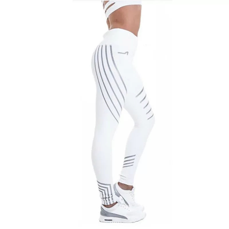 Glitter Laser Printed Leggings Woman Fitness